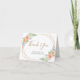 Tarjeta de agradecimiento al Boda de flores geomét