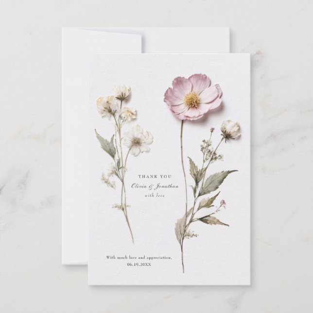 Tarjeta de agradecimiento al Boda de flores presio (Anverso)