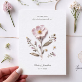 Tarjeta de agradecimiento al Boda de flores presio