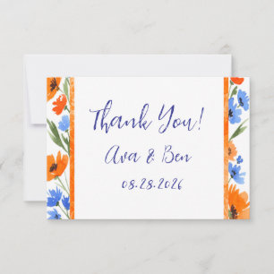 Tarjeta de agradecimiento al Boda de flores silves
