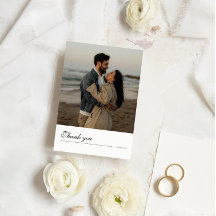 Tarjeta de agradecimiento al Boda de foto de mensa
