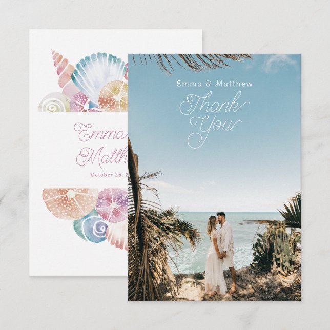 Tarjeta de agradecimiento al Boda de fotografía ba (Anverso / Reverso)