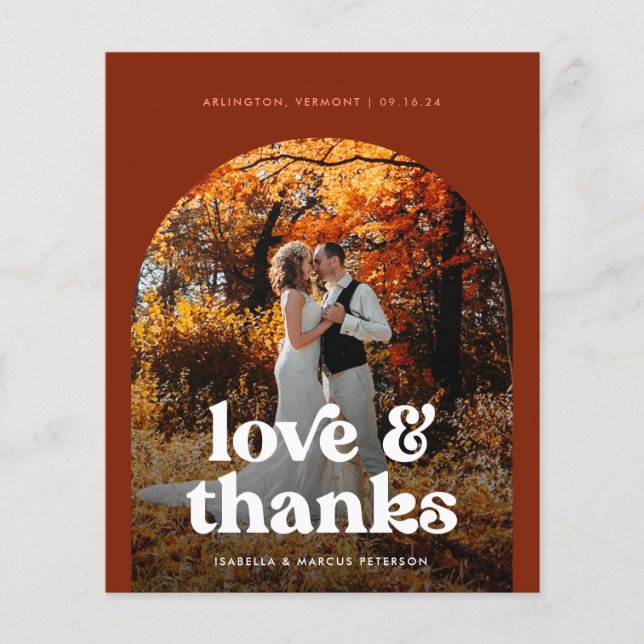 Tarjeta de agradecimiento al Boda de fotografía Bo (Anverso)