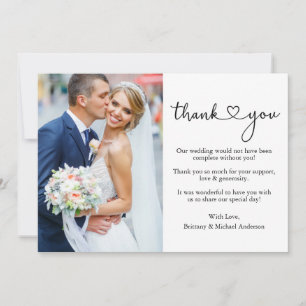 Tarjeta de agradecimiento al Boda de fotografía de