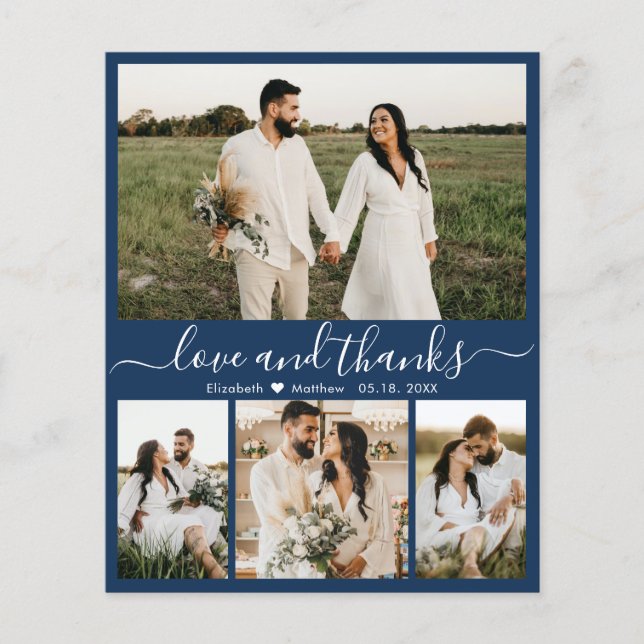 Tarjeta de agradecimiento al Boda de fotografía de (Anverso)