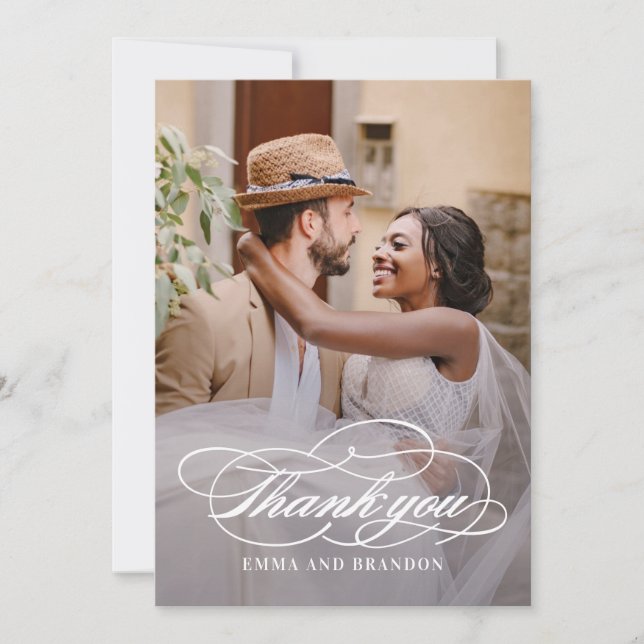 Tarjeta de agradecimiento al Boda de fotografías d (Anverso)