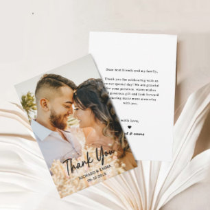 Tarjeta de agradecimiento al Boda de fotografías d