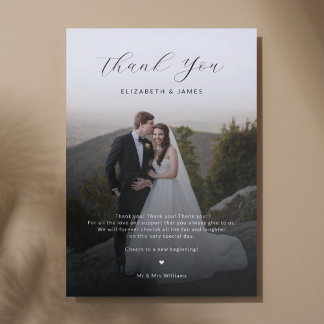 Tarjeta de agradecimiento al Boda de fotografías d