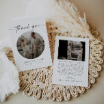 Tarjeta de agradecimiento al Boda de fotografías d<br><div class="desc">Este es un elegante y moderno modelo de agradecimiento boda con un hermoso tipo de letra caligráfica y un diseño minimalista. Edite la mayoría de la redacción y todos los colores. // Para los artículos que coincidan, por favor visite la colección "ALICE" en la tienda Sincerely By Nicole Zazzle. *...</div>