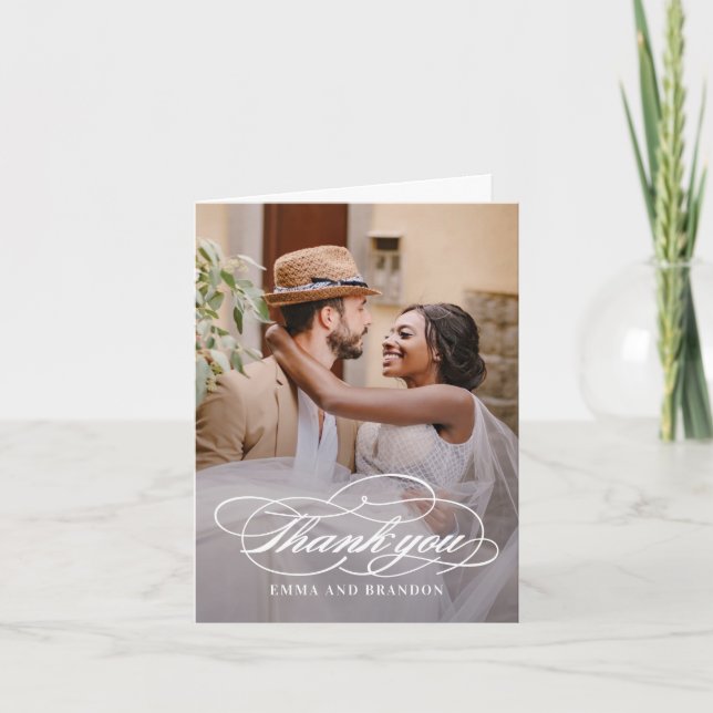 Tarjeta de agradecimiento al Boda de fotografías d (Anverso)