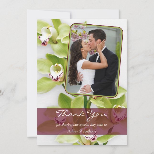 Tarjeta de agradecimiento al Boda de fotografías d (Anverso)