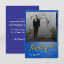 Tarjeta de agradecimiento al Boda de fotos con gui