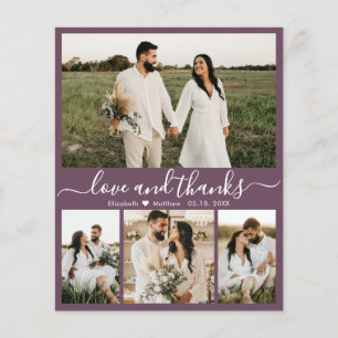 Tarjeta de agradecimiento al Boda de fotos de Budg