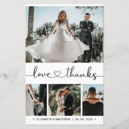 Tarjeta de agradecimiento al Boda de fotos de guió