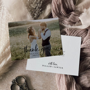 Tarjeta de agradecimiento al Boda de fotos de guio