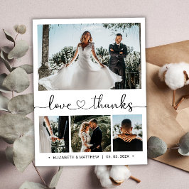 Tarjeta de agradecimiento al Boda de fotos de guió