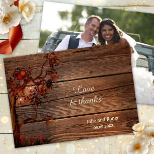 Tarjeta de agradecimiento al Boda de fotos de la c