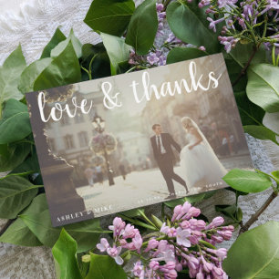 Tarjeta de agradecimiento al Boda de fotos de Love