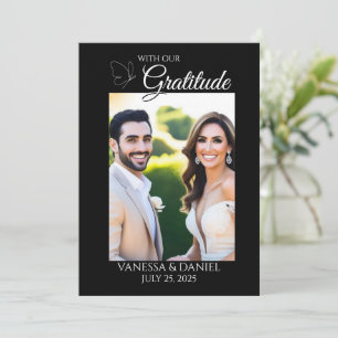 Tarjeta de agradecimiento al Boda de fotos de mari