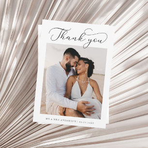 Tarjeta de agradecimiento al Boda de fotos de scri