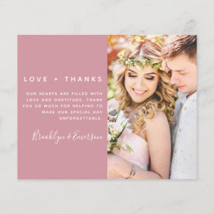 Tarjeta de agradecimiento al Boda de fotos Minimal