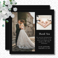 Tarjeta de agradecimiento al Boda de fotos Mínimo