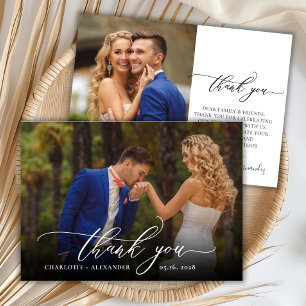 Tarjeta de agradecimiento al Boda de fotos Moderno