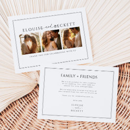 Tarjeta de agradecimiento al Boda de fotos negro b