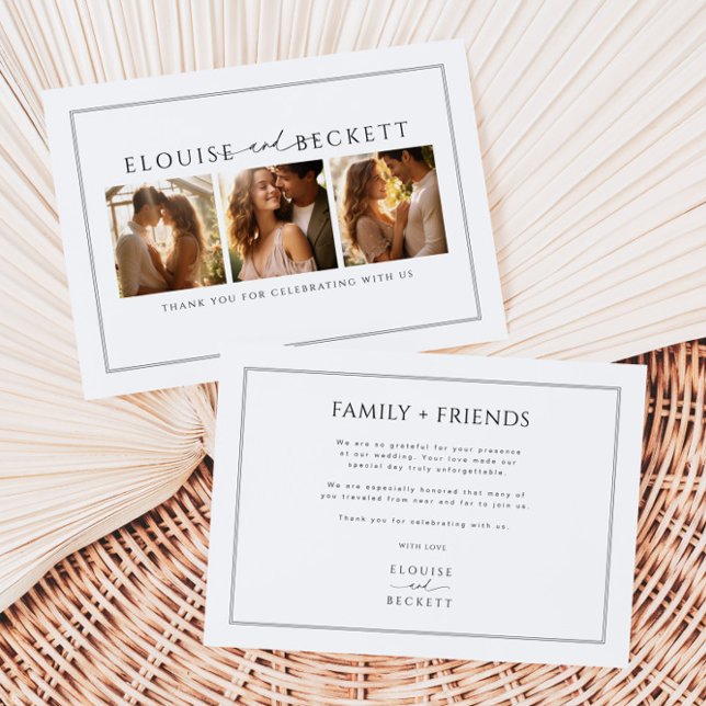 Tarjeta de agradecimiento al Boda de fotos negro b (Subido por el creador)