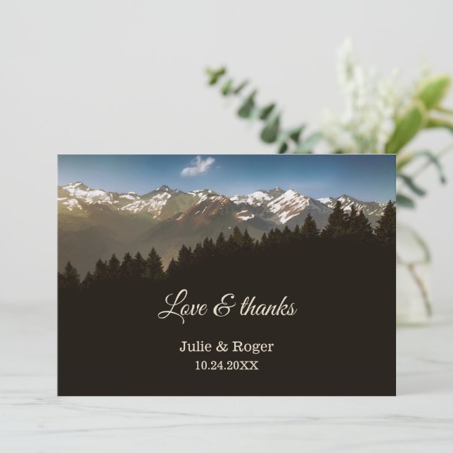 Tarjeta de agradecimiento al Boda de fotos Persona (Anverso de pie)