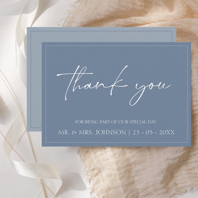 Tarjeta de agradecimiento al Boda de guión azul tu (Subido por el creador)