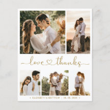 Tarjeta de agradecimiento al Boda de guiones de co