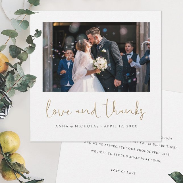 Tarjeta de agradecimiento al Boda de guiones dorad (Subido por el creador)