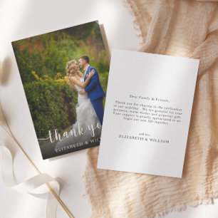 Tarjeta de agradecimiento al Boda de guiones elega