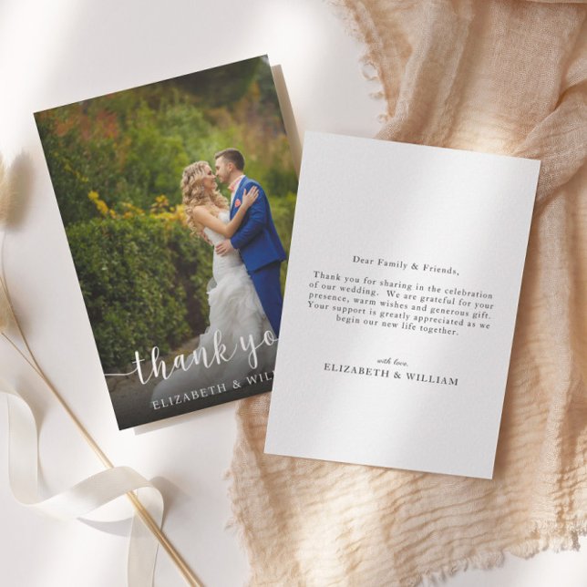 Tarjeta de agradecimiento al Boda de guiones elega (Subido por el creador)