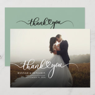 Tarjeta de agradecimiento al Boda de guiones fotog