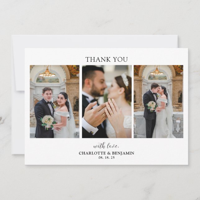 Tarjeta de agradecimiento al Boda de guiones fotog (Anverso)