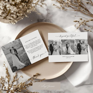 Tarjeta de agradecimiento al Boda de guiones minim