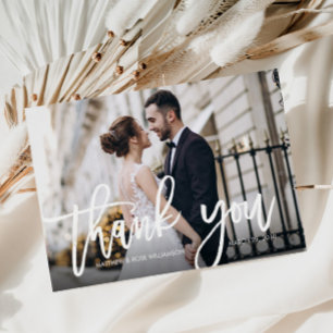 tarjeta de agradecimiento al boda de guiones moder