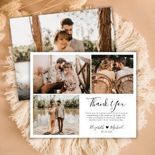 Tarjeta de agradecimiento al Boda de guiones moder