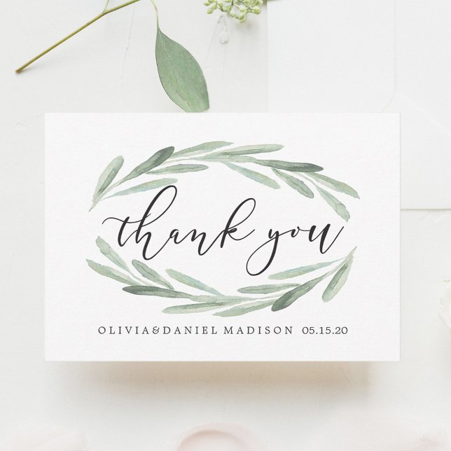 Tarjeta de agradecimiento al Boda de guirnalda ver (Subido por el creador)