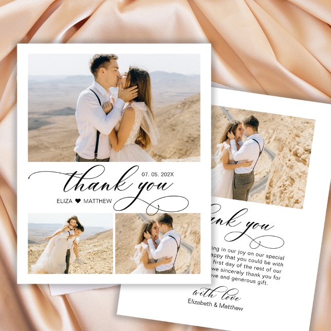 Tarjeta de agradecimiento al Boda de Heart Script  (Subido por el creador)