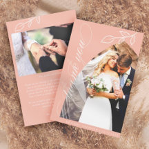 Tarjeta de agradecimiento al Boda de hojas botánic