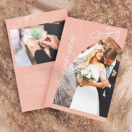 Tarjeta de agradecimiento al Boda de hojas botánic