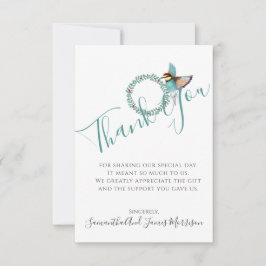 Tarjeta de agradecimiento al Boda de Hummingbird W
