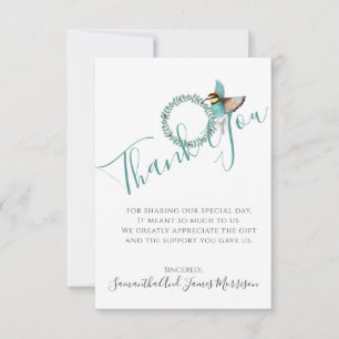 Tarjeta de agradecimiento al Boda de Hummingbird W