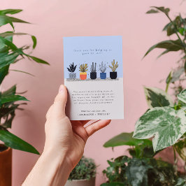 Tarjeta de agradecimiento al Boda de la planta mod