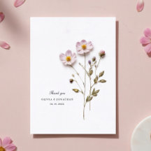 Tarjeta de agradecimiento al Boda de Moda de flore