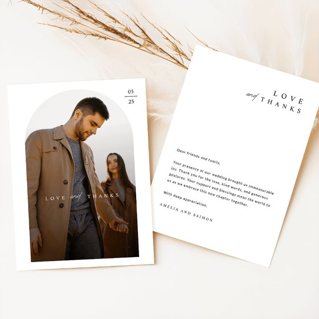 Tarjeta de agradecimiento al Boda de Moda mínima (Subido por el creador)