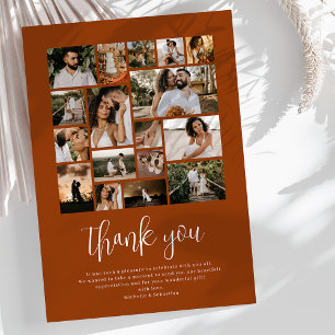 Tarjeta de agradecimiento al Boda de Naranja quema
